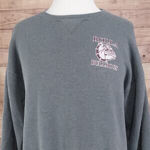 VINTAGE ROLLA BULLDOGS MISSOURI RUSSELL ATHLETIC GREY SWEATSHIRT‎ SIZE L LARGE